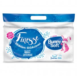 Papier toaletowy Bunny Soft biały Finesse 3-w (8rolek)
