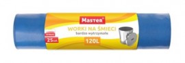 Worki na odpady niebieskie 120L mocne (25szt)