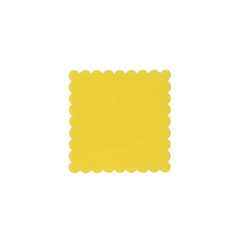 Serwetki gastronomiczne ząbkowane żółte 15x15 (120szt)